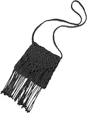 [NOLITOY] Woven Crossbody Bag for Women Small Shoulder Purse with Tassel Accents Versatile Beach and Vacation Handbag Classic for Casual Outfits