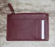 Myra Bags #9337 Burgundy Leather 4.75"x3" ID, Card Holder~RFID Block~Slots~Zip