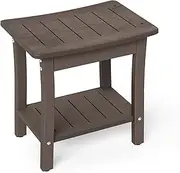 Homenjoy HDPE Shower Bench Stool, Waterproof Shower Seat for Inside Shower, Shower Stools for Shaving Legs with Storage Shelf for Bathroom, Dark Brown