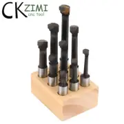 Boring Bar Set,9pcs HSS Material 1/2" Round Shank Boring Bar Set Machine Tool