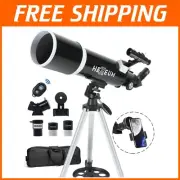 Stargazing Made Easy: 80mm Telescope with Multi-Coated Lenses & Phone Adapter