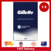 3 x Gillette After Shave SPLASH REFRESHING BREEZE-Au
