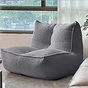 Big Luxury Bean Bag Chair for Adults Waterproof Cotton Bean Bag Cover Sofa Pouf Cover Washable Pouf Ottoman No Filler Pouf Sofa Cover(Gray)