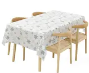 025 2PCS Snowflake Tablecloth Waterproof Dining Table Tablecloth Disposable