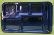 12 NOS Carlisle Cafeteria Lunch Tray, Plate Blue 6 Compartment Divided Picnic
