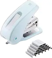 PROMISE FLOURISH Mini Stapler, Desktop Stapler with 1100 Staples, Built in Staple Remover, 20 Sheet Capacity for Teacher Student Worker (Blue)