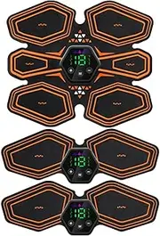 Abs Stimulator | 6 Modes 19 Levels Ab Stimulator Belt with Gel Pads - Flexible Abs Muscle Toner, Portable Ab Toner Muscle Stimulator for Arms, Shoulder, Back