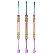 3pcs Double Sided Wax Clay Sculpting Tool Smoother Knife 4.57" Titanium Color