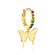 ANYCO Earrings Sterling Silver New Cute Charming Color Zircon Icons butterfly Stud For Women Girl Teen Fashion Stylish Accessories Jewelry Gifts