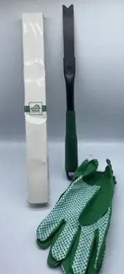 Hand Weeder Stainless Steel + Gloves Weed Remover Puller Lawn Garden
