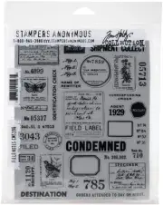 Tim Holtz Cling Stamps 7"X8.5"-Field Notes CMS-LG-396