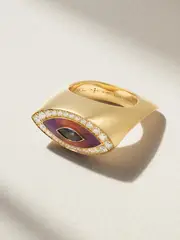 [Marie Lichtenberg] Marie Lichtenberg - Evil Eye 18-karat Gold, Diamond And Sapphire Ring - 6 6 Gold