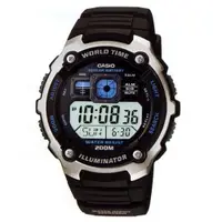 在飛比找蝦皮商城優惠-【CASIO】液晶膠帶運動防水200m電子錶-白面銀框(AE