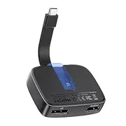 Cable Matters Portable 8K or Dual 4K 60Hz USB C to HDMI and DisplayPort Adapter - Thunderbolt 4 and USB 4 Compatible for DELL XPS, Surface Pro, MacBook (macOS only Supports one Extended Display)