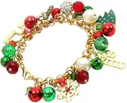 BCOATH 1pc Christmas bell bracelet christmas bangle new year link bracelet snowflake dangle anklets snowflake bracelet christmas charm bracelet girl metal (iron) wrist drill ball