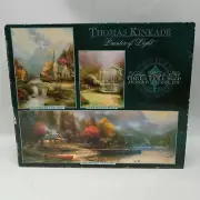 2002 Ceaco Thomas Kinkade 3-Pack Deluxe Puzzle Set SEALED!