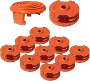 WA0007/50022833 Replacement Line Trimmer Spool for Worx WG105 WG119 WG116 WG183 String Trimmers,16ft 0.065'', 11-Pack (10-Line Spool + 1 Cap)