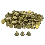 100Pcs Acrylic Spike Cone Studs, 8x8mm Flat Back Sew on Punk Beads (Bronze)