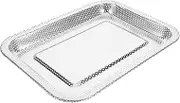 CIYODO Stainless Steel Serving Tray with Fine Mesh Design for Quick Drainage Multipurpose Oil Separation Tray for Healthy Cooking for Tea Drinks and Rinsing Vegetables