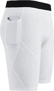 [PINDODA] Compression Shorts Men with Pocket Spandex Running Shorts Sport Athletic Workout Performance Underwear