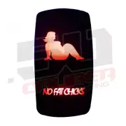 No Fat Chicks Design Rocker Switch Waterproof Red Illuminated 12V 24V On/Off
