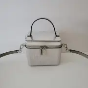 Michael Kors Sandrine Small Box Crossbody Handbag Trunk Silver Rhinestone