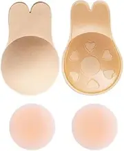 [24Ersi] Boob Tape, Adhesive Bra with 2 Reusable Invisible Nipple Pads, Adhesive Bra Push Up, Boobiape, Bra Backless, Breast Tape for All Backless Clothing, Adhesive Bra Large Chest