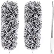 KONTONTY Extendable Microfiber Duster Tool for Cleaning Telescopic Dust Remover Flexible for Blinds Fans Furniture and Bookshelves Washable Fiber Cleaning Brush