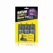 Ratsak 3 pack Clean Kill Mouse Trap- safer than traditional snap TRAP