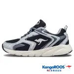 【KANGAROOS 美國袋鼠鞋】 男鞋 BLEND 2 復古跑鞋 透氣吸濕 復古風格(黑/灰-KM41370)