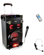 Pyle Portable Red Bluetooth Karaoke Speaker System