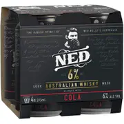Ned Australian Whisky & Cola Can 375ml