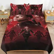 v6790 Bed Sheets Bedding Black Widow Bedding Sets Ultra Soft Skin-Friendly Duvet Cover 3 Piece, Cute Comforter Cover Bed Set for Boys Girls Kids ( 1