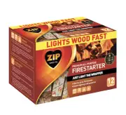 Zip Premium All Purpose Wrapped Fire Starter, Campfire, BBQ, Fireplace, 12 Cubes