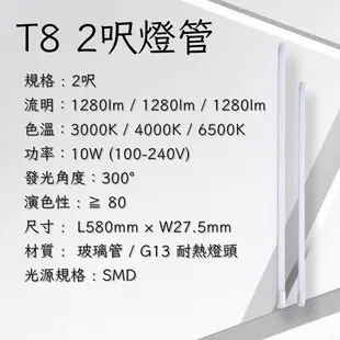 【彩渝-保固1年】台灣CNS認證 LED T8 2呎 10W 單管 山型燈具 日光燈管 燈座 LED (7.5折)