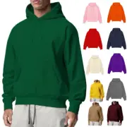 Mens Pullover Hoodie Hooded Sweatshirt Fleece Top Plain Hoody Jumper S - 4XL