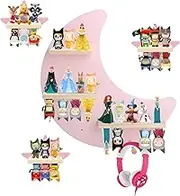 for Toniebox Starter Tonie Shelf Wall Mounted Set,Tonies Figures Tonies Storage,Magnetic Wooden Floating Shelves Compatible with Tonie box Player Character for Children Room (pink-without box shelf)
