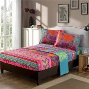 Boho Sheets Set Queen Size(4PCS) Bohemian Colorful Tribal Bedding Sheets Set ...