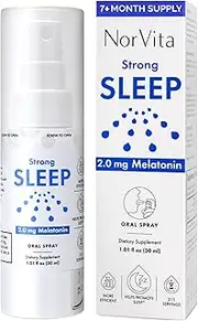 [NorVita] Melatonin Sleep Spray 2 mg (215 Servings) - Liquid Melatonin Spray for Sleep, Fast-Acting Sublingual Formula, Supports Healthy Sleep - Vegan, GMO-Free, Melatonin Spray for Adults