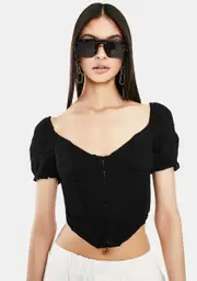 [THE KRIPT] Black Sydney Corset Top
