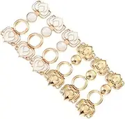 SHINEOFI 6 Pairs Vintage Flower Design Zinc Alloy Cloak Clasps Decorative Fasteners for Cheongsam Cape Cardigan Durable Unique DIY Dress Accessories