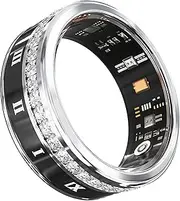 Smart Rings for Women Men Fitness Tracker Heart Rate Monitor Sleep Health Ring Step Counter Calories Waterproof Fashion Diamond Ladies Smart Rings for Android iOS Phones