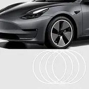 Automotive Alloy Wheel Rim Protector - Covering The Entire Rim of The Wheel hub - Strips for Curb Rash Prevention- Wheel hub Ring for Cars, Trucks, Tesla- Set of 4 (White, 21)