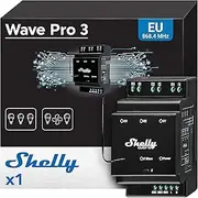 Shelly Wave Pro 3 | Professional 3-Channel DIN Rail Z-Wave Switch - 48A | Potential-Free Contacts | Z-Wave Gateway Required | Home Automation | SmartStart | Remote Control