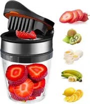 Fruit & Egg Slicer: Stainless Steel Cutter for Salad Prep, Anti-Slip Base