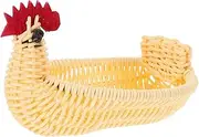 CIMAXIC Animal Shaped Woven Food Basket Decorative Easter Chicken Basket for Storing Fruits Eggs and Snacks Durable Rattanlike Design for Kitchen Living Bedroom Decor