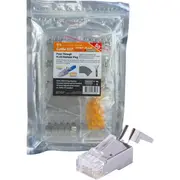 T3 SPSC6GS1.35-50 Stp Rj45 Shielded Cat6 Snap Plug With Copper Strip Ext Ground 2Pc 1.35Mm Pack of
