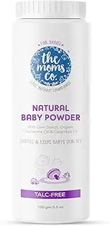 The Moms Co. Talc-Free Natural Baby Powder with Corn Starch, Chamomile Oil, Calendula Oil and USDA-Certified Organic Jojoba Oil - 100g