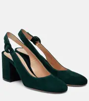 [Gianvito Rossi] Gianvito Rossi Suede slingback pumps AU 10.5 green