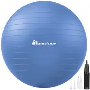 METEOR Anti-Burst Swiss Ball, 55cm 65cm 75cm 85cm, Yoga Ball Gym Ball Exercise Ball With Pump (Blue)